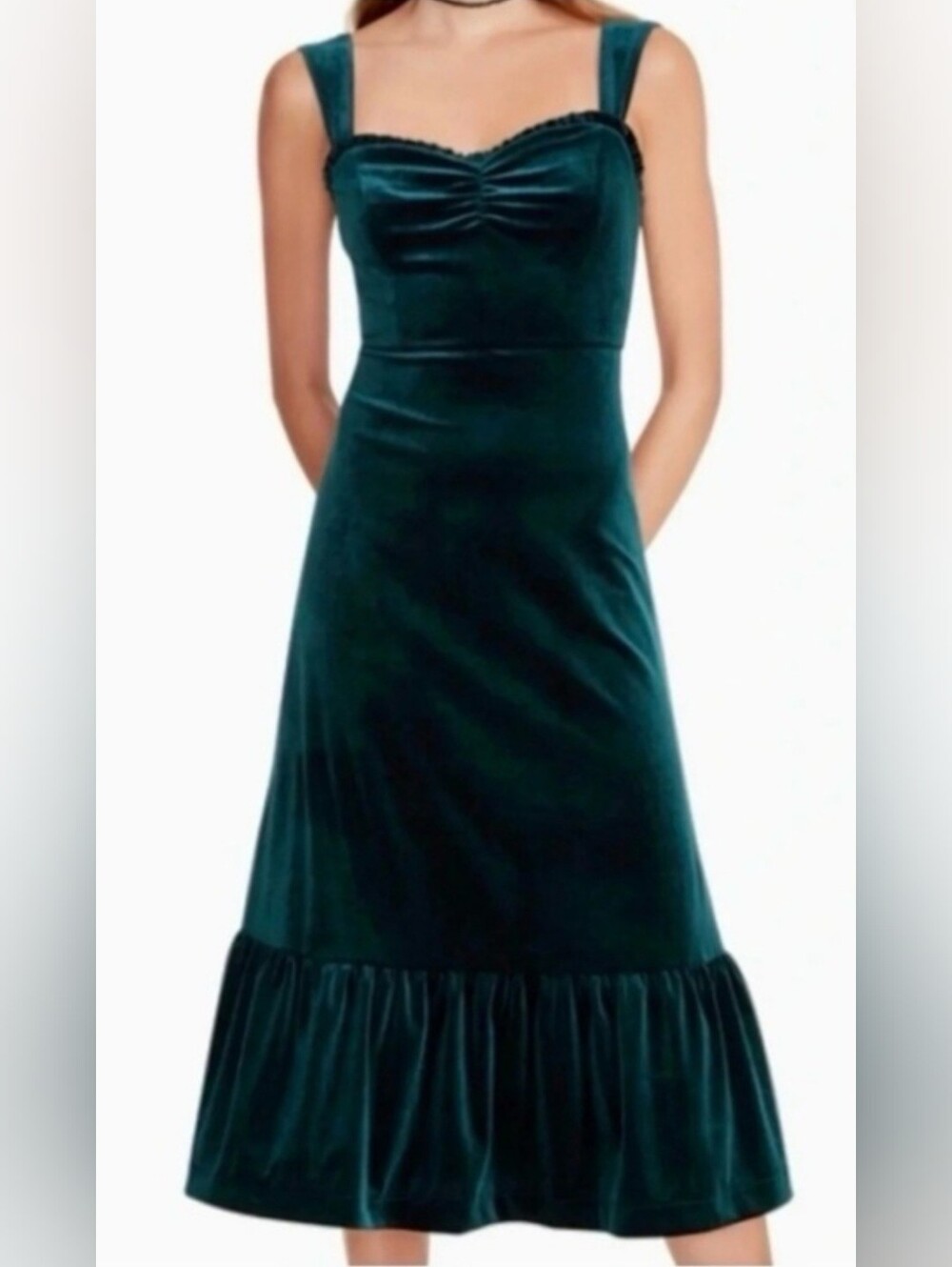 Betsey Johnson Green/Teal Velvet Dress